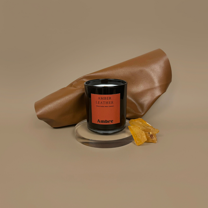 Amber Leather Candle