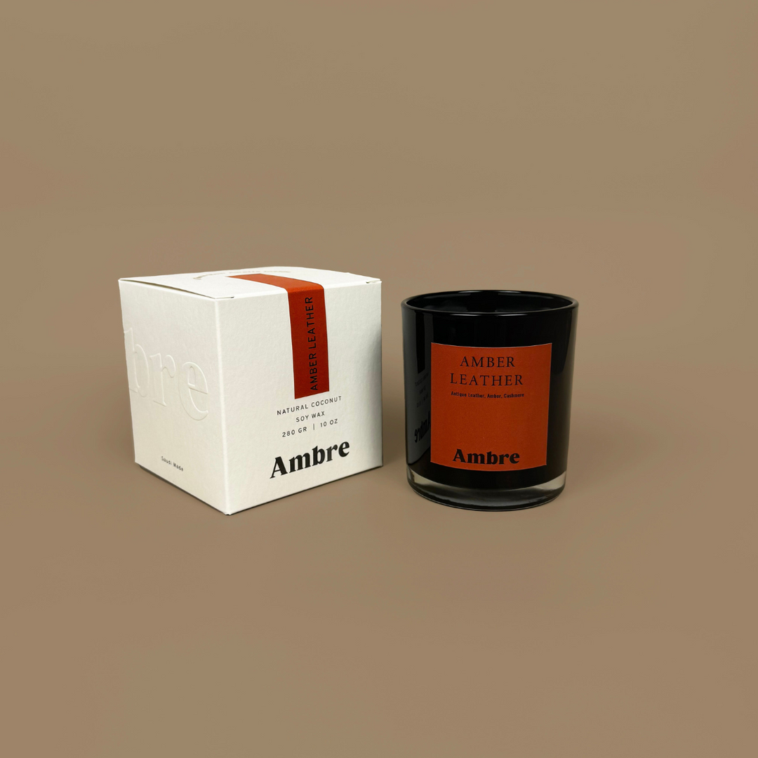 Amber Leather Candle